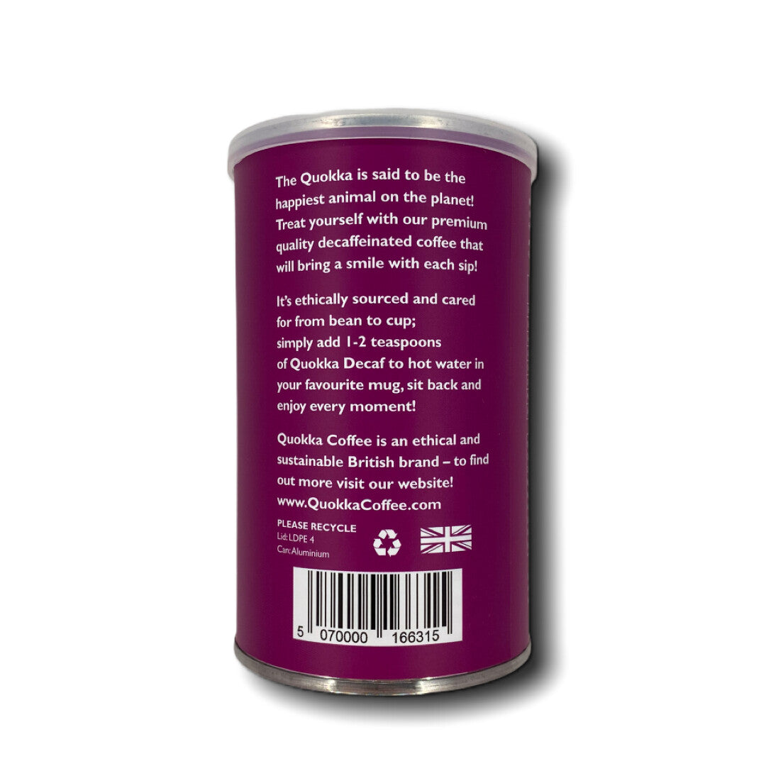 Quokka Decaf - 100g Tin - Decaffeinated Colombian Instant Coffee