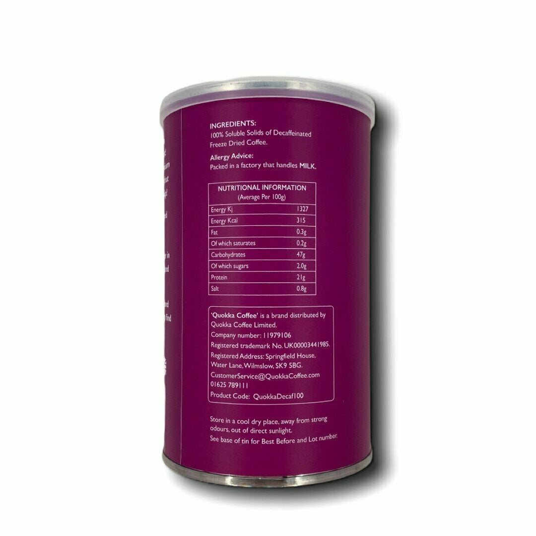 Quokka Decaf - 100g Tin - Decaffeinated Colombian Instant Coffee