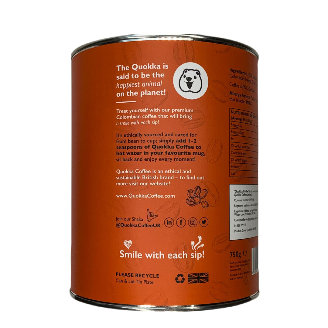 Quokka Coffee - 750g Tin - Colombian Instant Coffee