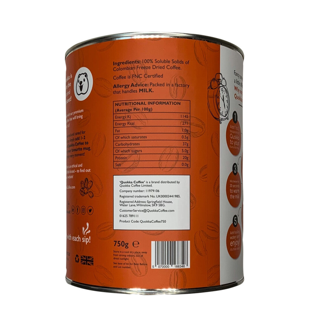 Quokka Coffee - 750g Tin - Colombian Instant Coffee