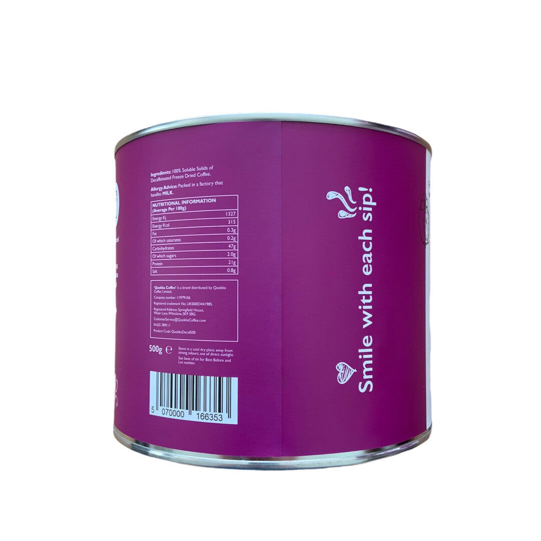 Quokka Decaf - 500g Tin - Decaffeinated Colombian Instant Coffee