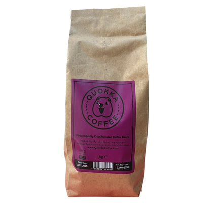 Quokka Coffee 'Decaf' Whole Bean Coffee 1KG – Vietnamese Decaffeinated Coffee Beans | Carbon Neutral Coffee - Smooth, Rich & Naturally Bold