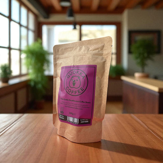 Quokka Coffee 'Decaf' Whole Bean Coffee 300g – Vietnamese Decaffeinated Coffee Beans | Carbon Neutral Coffee - Smooth, Rich & Naturally Bold